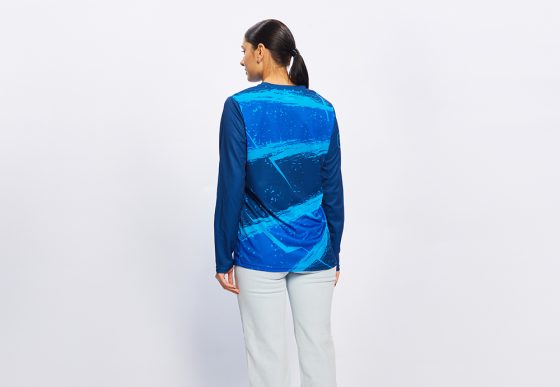 НФ-00042551-Лонгслив женский, прямого силуэта, горловина круглая, рукав длинный, втачной, 44(S)w. Ложная сетка 135 гр.кв.м.