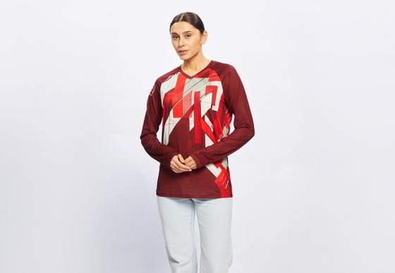 НФ-00042933-Лонгслив женский, прямого силуэта, горловина V-образная, 44(S)w, (720546). Барбус 170 гр. кв.м.