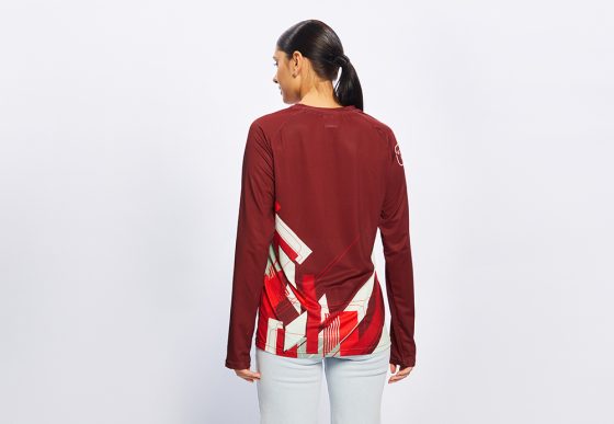 НФ-00042933-Лонгслив женский, прямого силуэта, горловина V-образная, 44(S)w, (720546). Барбус 170 гр. кв.м.