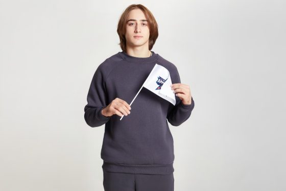 Флаг односторонний 15х22 см. Атлас 140 гр.кв.м