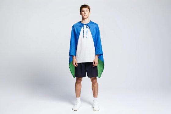 Накидка - флаг с цельнокройным рукавом, без плечевых швов, (100х140 см). Полиэфирный шелк 55 гр.кв.м